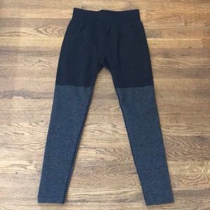 GymShark Two-Toned Leggings (Black and Grey) Large